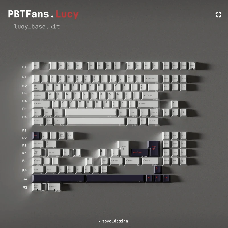 Imagem -04 - Pbtfans-keycap Tema Lucy Custom Cap Teclado Simplicidade Perfil Cereja Teclado Mecânico 60 65 76 Key Pbt