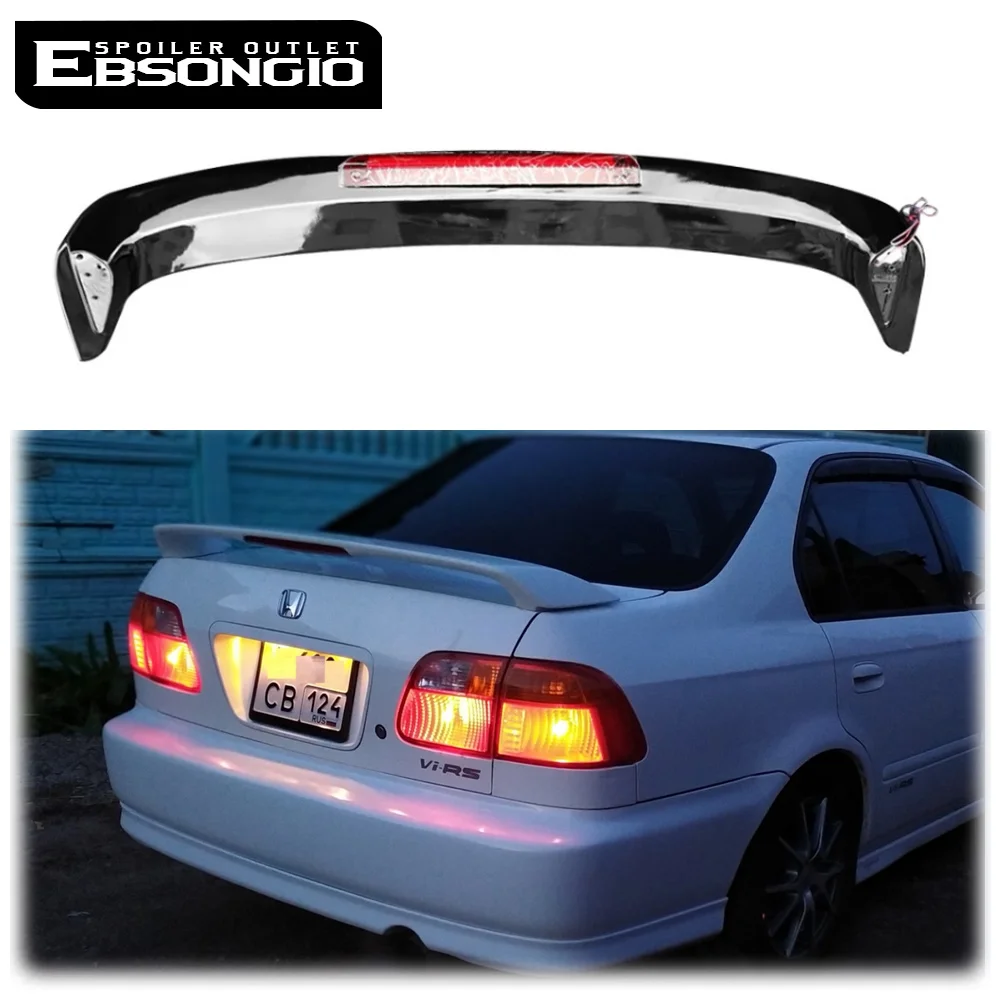 

Racing Rear Trunk Spoiler Wing Tail Tuning Accessories Boot Lip Airfoil Body Kit For Honda Civic EK3 4 Door Sedan 199-2000