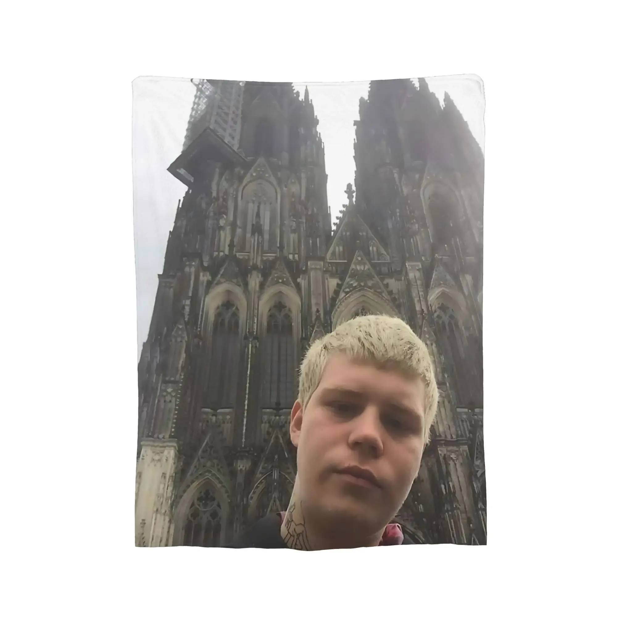 Customize Yung Lean Series Cat-Friendly Flannel Blanket with Printed Design, Anti-Static and Machine Washable Without Deformatio