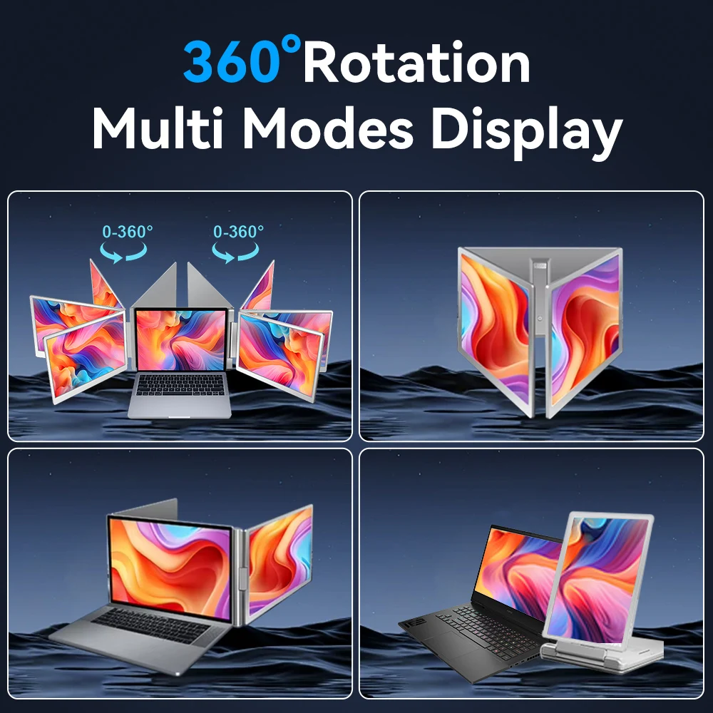 14 Inch Portable Monitor Dual screens For PC/Phone/PS4/PS5/Switch1/Switch2/Xbox 16:9 16:10 IPS FHD Screen Ship From US