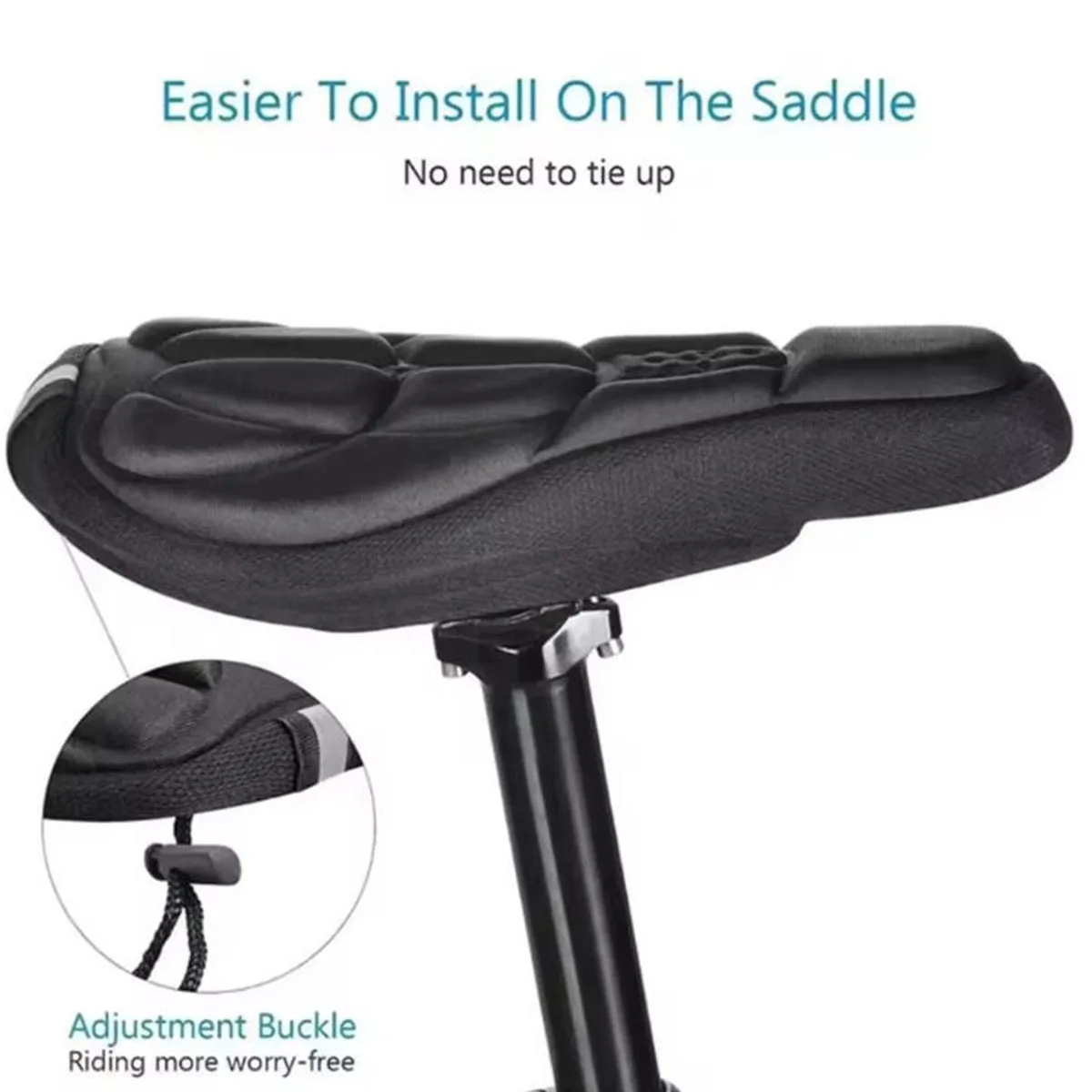 PINMOAP 1PC Bicycle Seat Cover Soft Comfortable Breathable Shock-Absorbing Outdoor Riding Seat Cushion Riding Accessories