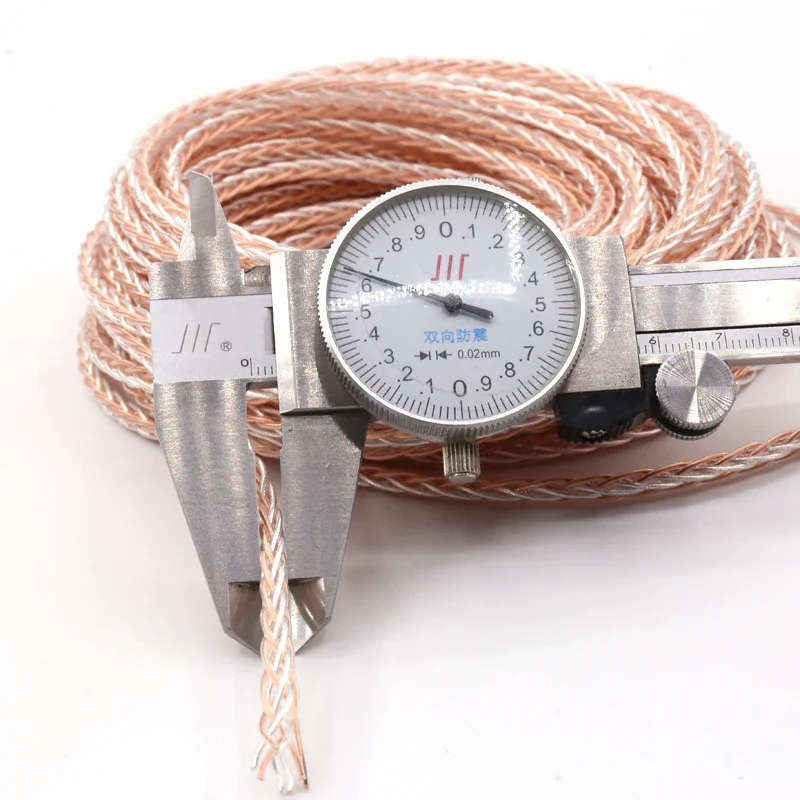 cavo placcato argento Cavo per tessitura filo di rame OCC per cavo di aggiornamento per cuffie audio fai-da-te