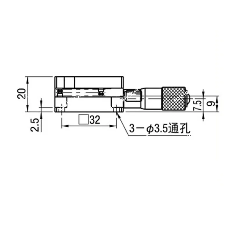 Manual Rotary Positioning Stage, Aluminum Alloy Square Angle Adjustment Table, 40x40mm Platform, ±10° Tilt/Linear Travel