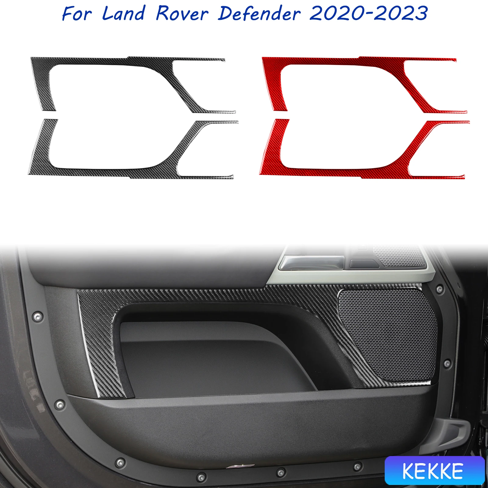 

For Land Rover Defender 2020-2023 Auto Front door horn frame Trim Sticker Carbon Fiber Decoration Interior Accessories