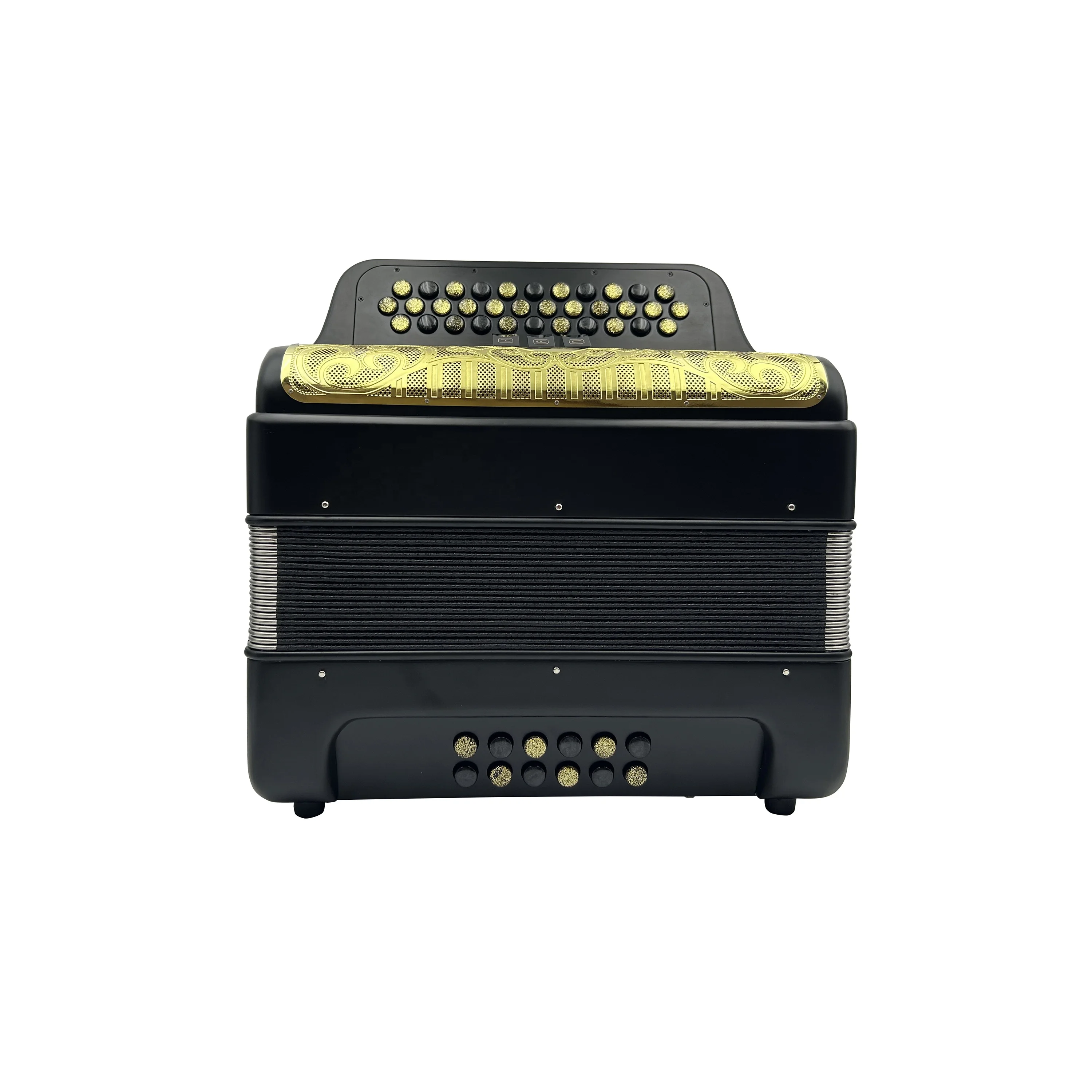 12 Bass 34 Button Accordion Instrument Diatonic Acordeon Black Gold Black Matt Wood Gold Grill Customized