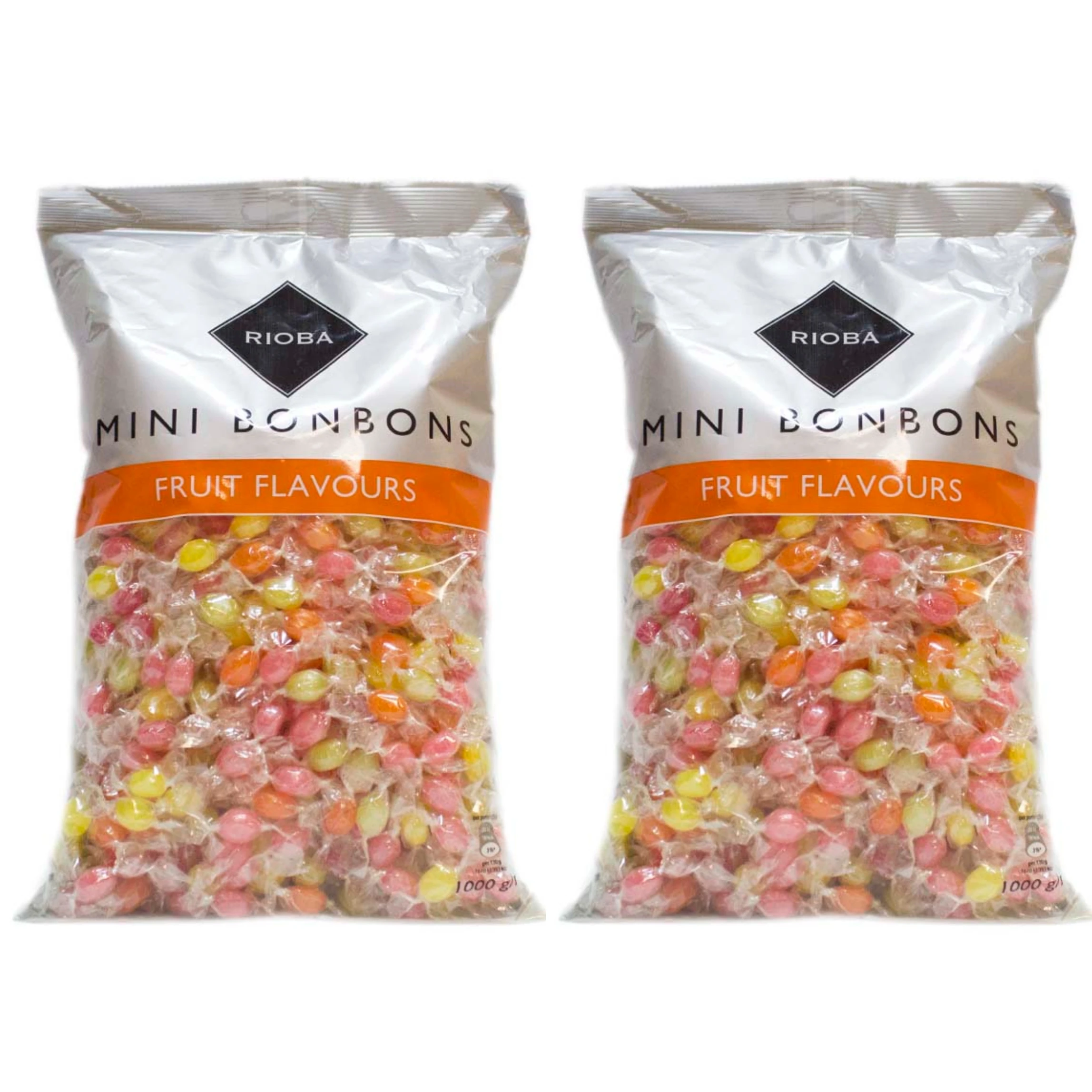 Fruchtbonbons Mini Hard Candies Fruchtgeschmack 2x1kg - Rioba