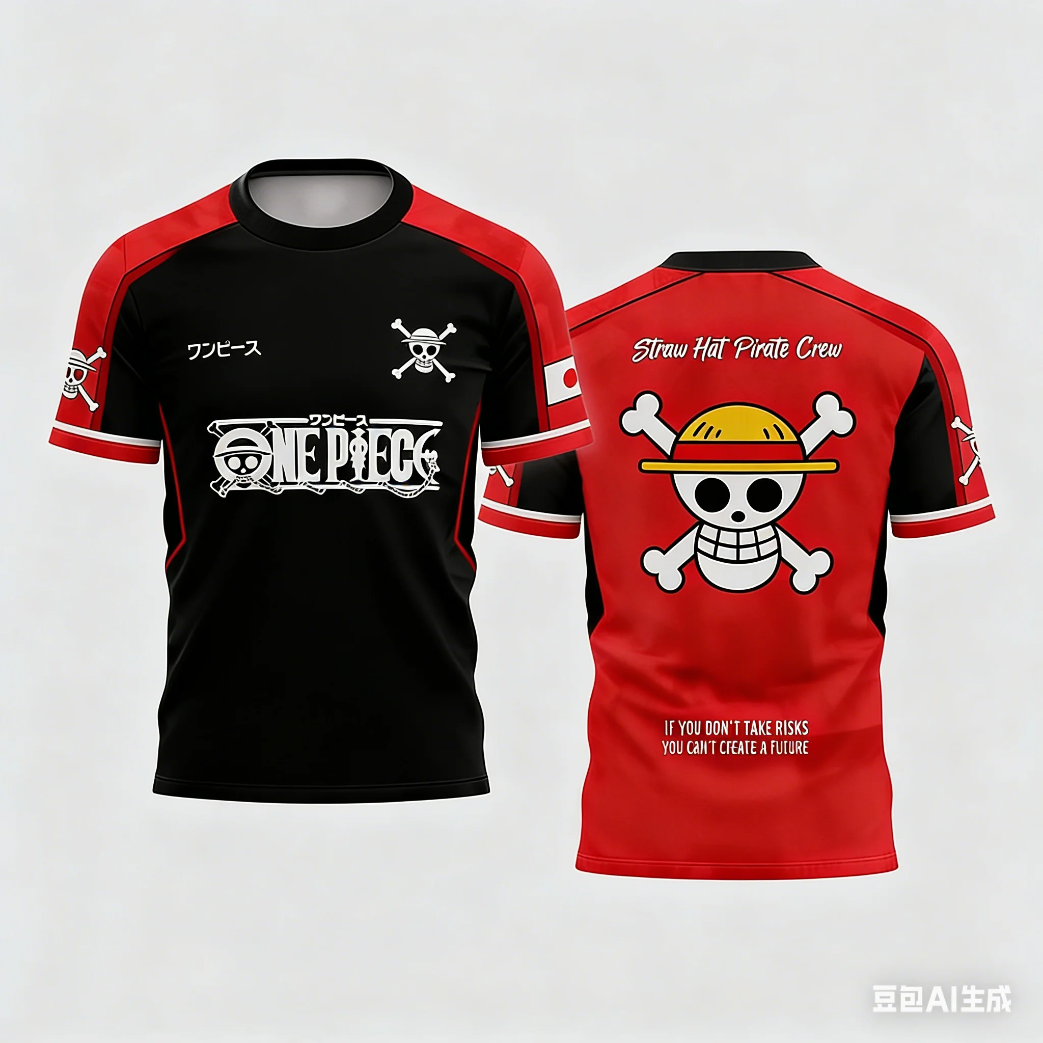 Summer Vintage One Piece Straw Hat Crew Tee for Men Women, Anime Pirate Skull Graphic T-Shirt, Casual Streetwear Fan Gift Top