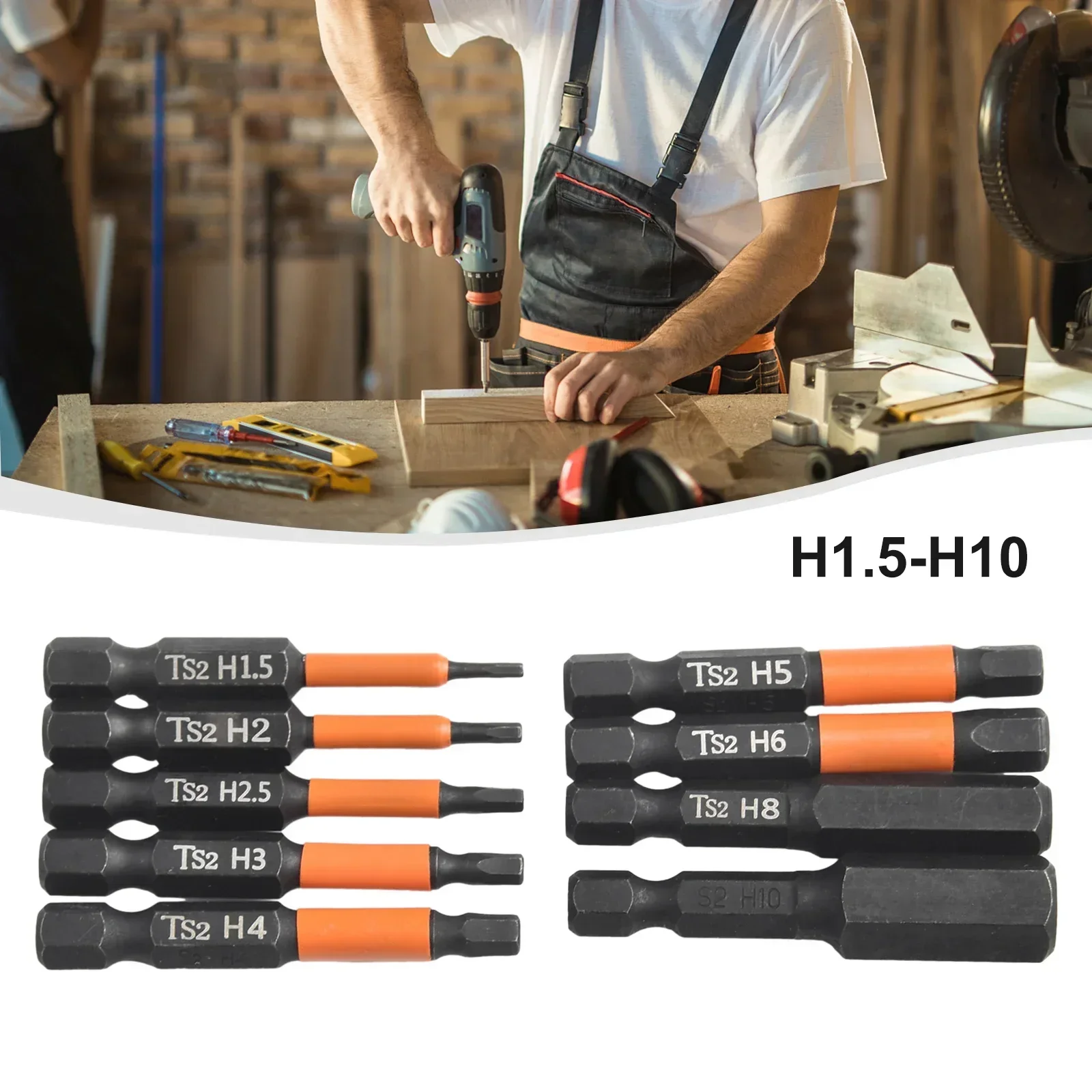 

9pcs Hexagon Screwdriver Bit H1.5-H10 Quick Change Driver Power Drill 50mm Hex Shank Screw Driver Nuts Bits Hand Tools