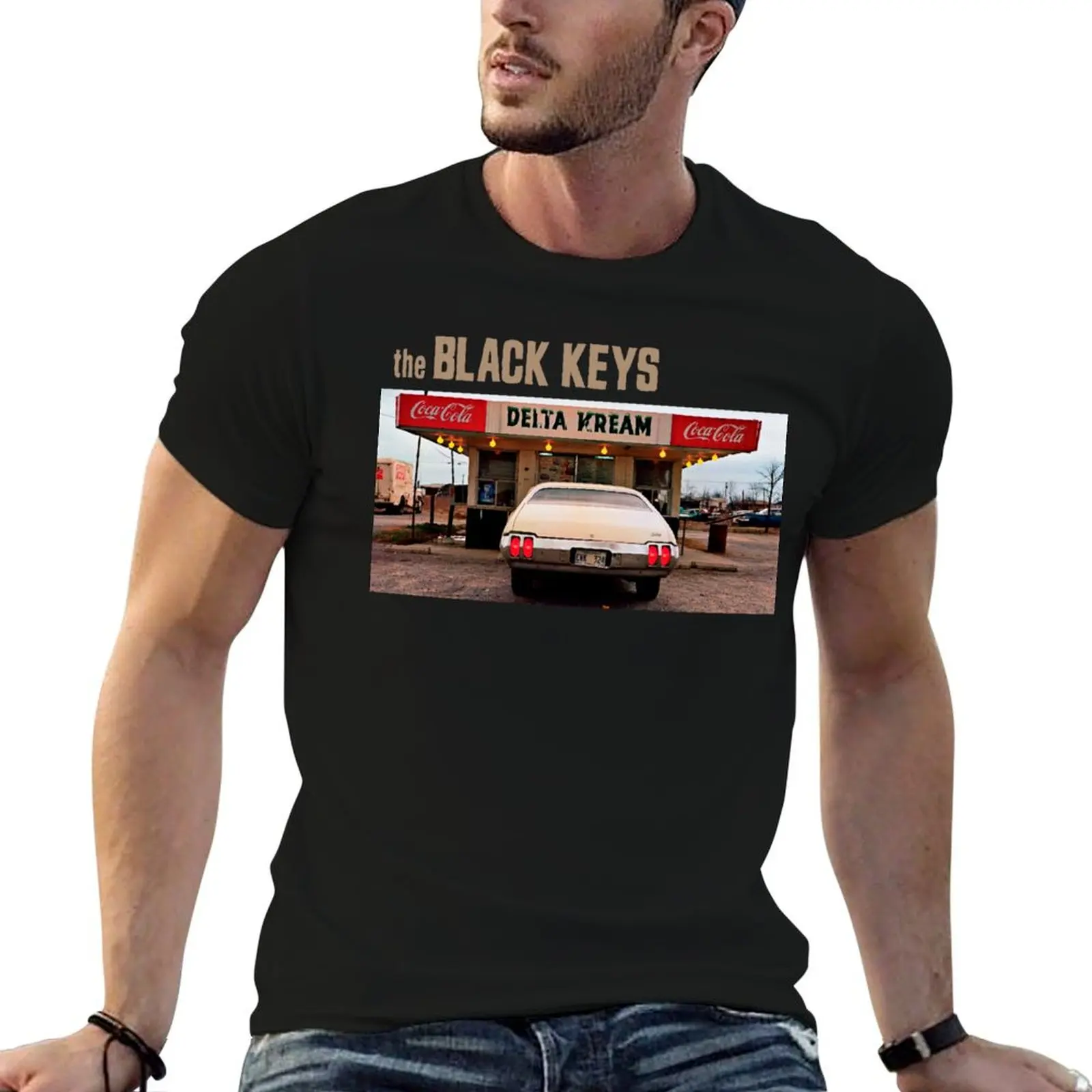 

black the delta kream 2021 masjuni T-Shirt man t shirt summer t shirts for man cotton funny t shirt man casual T-Shirt