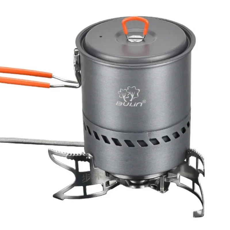 Windproof Stove Pot Set Folding Cooking Gas Stove Camping Cookware Split Gas Furnace with Picnic Pot