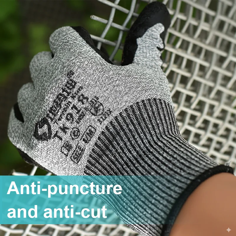 Latex Coated Work Gloves, Polyester Lined, Non-Slip Abrasion Resistant, Breathable Odorless for Construction, Labor, Workshop