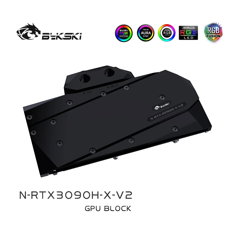Bykski Water Block for NVIDIA Palit KFA2 DELL GAINWARD GALAX RTX 3080 3090 Reference Edition GPU Card /Copper Radiator /RGB AURA