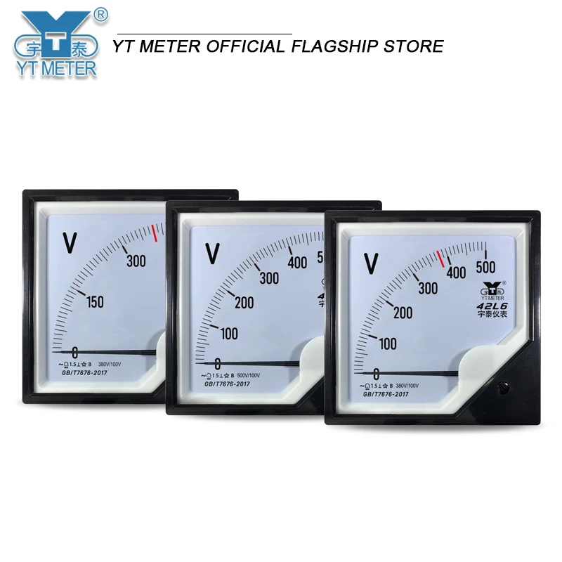 42L6 Secondary voltmeter 450V 380V/100V 500/100V Transformer pointer AC instrument 120mm