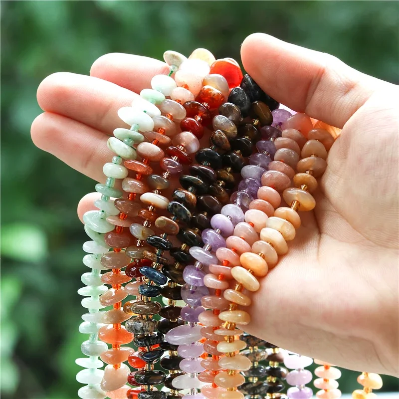 Natural Stone Aventurine Sunstone Garnet Amethyst Moonstone Peter Jade Red Jasper Baroque Beads For Jewelry Making DIY Bracelet