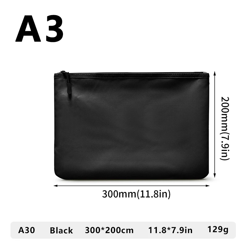 Portable Fireproof Waterproof Document Envelope File Folder Cash Pouch With Zipper Fireproof Safe Money Bag For Home Office
