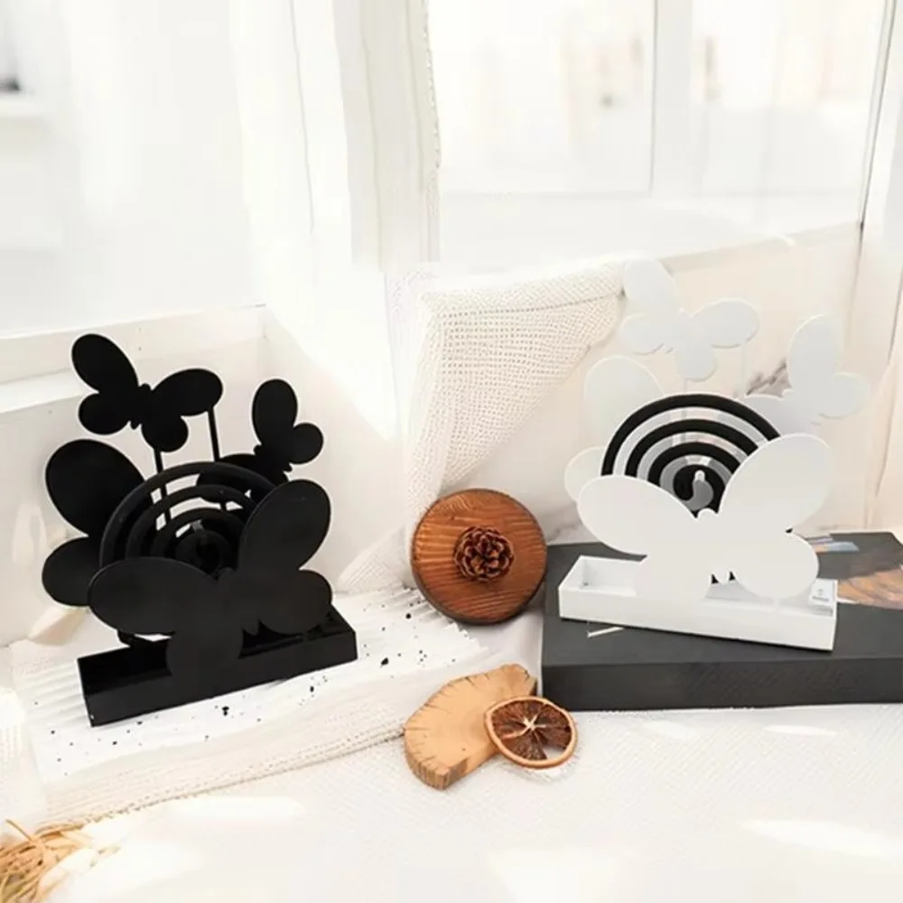 

Stainless Steel Butterfly Mosquito Coil Holder with Tray Stable Fly Coil Holder Fashion Mosquito Coil Rack Plate Outdoor Camping