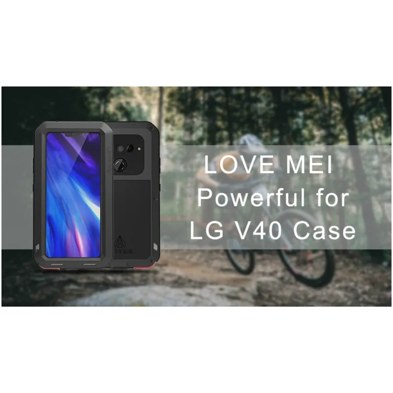 New Powerful Phone Case For LG V40 Shockproof Waterproof Metal Rugged Armor & Gorilla Glass For LG V40 6.4 Inch