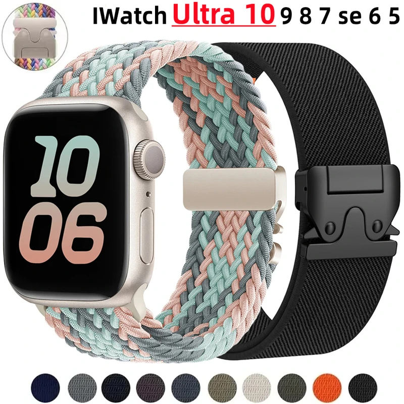 

Parachute Straps For Apple Watch Band 46mm 45mm 44mm 49mm 40mm 41 38 42mm correa Bracelet IWatch Series Ultra 11 10 9 8 7 6 3 SE