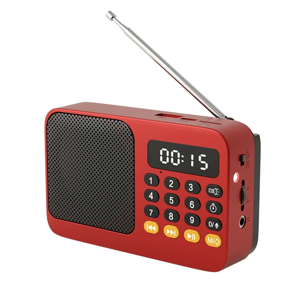 Bluetooth 5.0 Draagbare FM-radio Kleine noodoplaadbare klankkast Mini Vintage luidspreker Mp3-speler Ondersteuning TF-kaart USB-drive