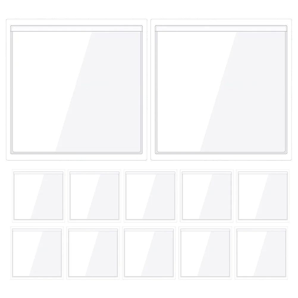 20pcs Adhesive Card Holders Clear Sticky Pockets For Index Cards Business Card Organizer Plastic Sleeves Label Holder Office