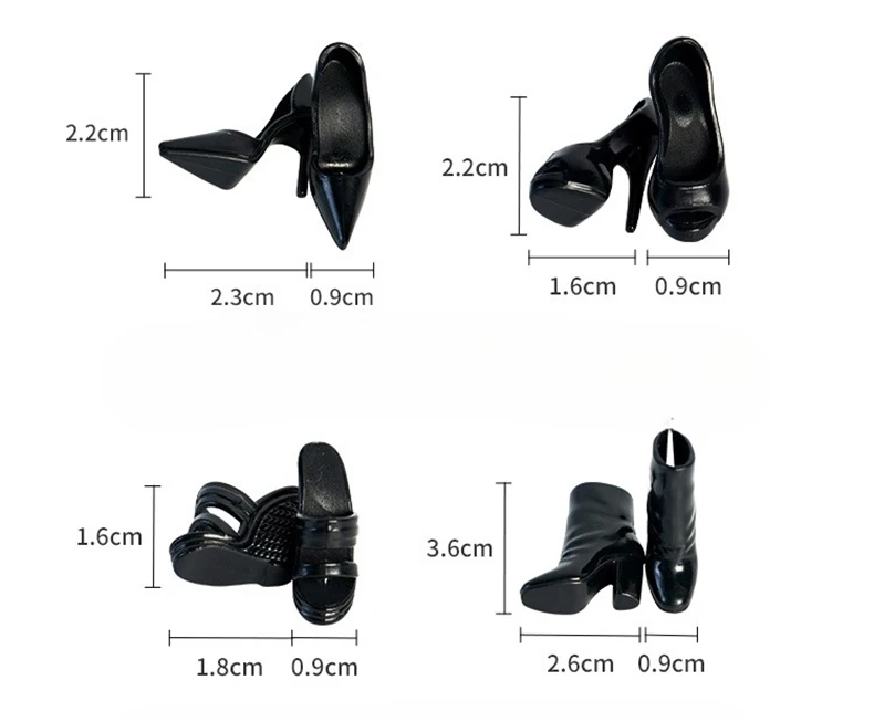 1/6 Supermodel-Puppe, High Heels, modisch, exquisit, mehrfarbig, handgefertigte Stiefel, tägliche Anziehschuhe, 32 cm Puppenzubehör – Detail 4