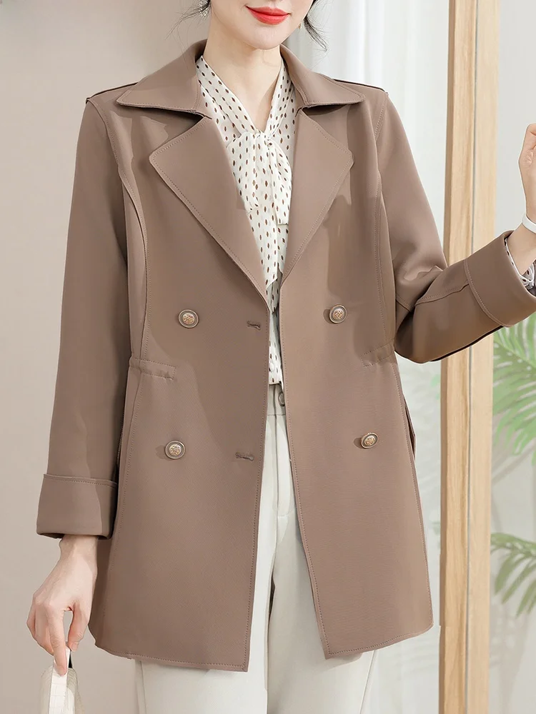 

Sli Spring Outerwear for Women Middle-Aged And ly Faionable Wide Lady New 2025 plus Size Top Korean Sle V-Ne B...