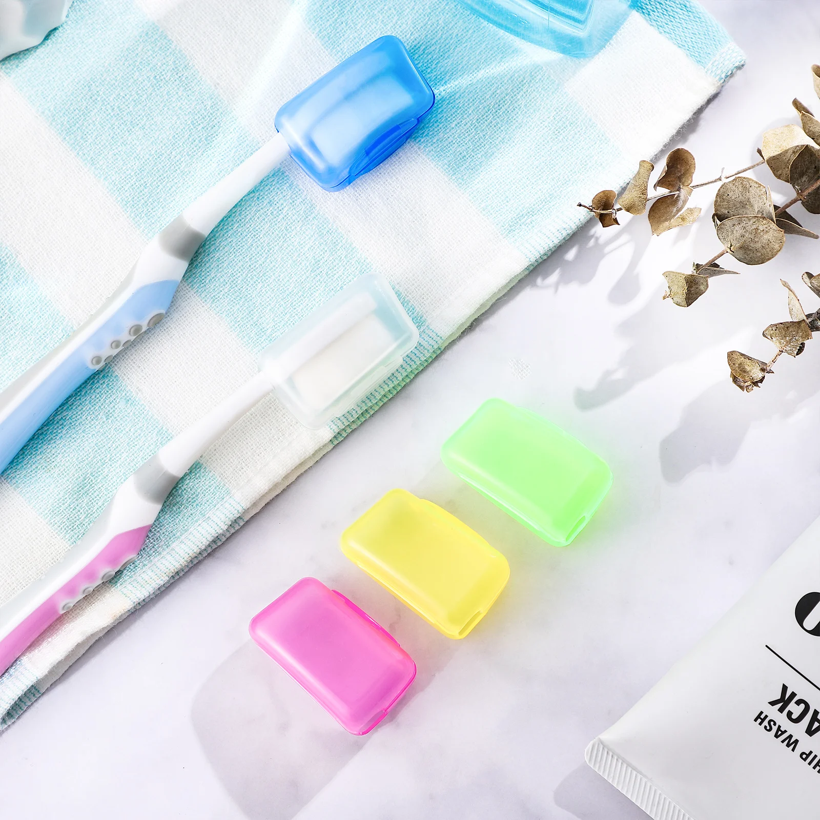 10 pezzi Copri testina per spazzolino Cappucci da viaggio antipolvere per spazzole elettriche regolari Scatola portatile per uso domestico