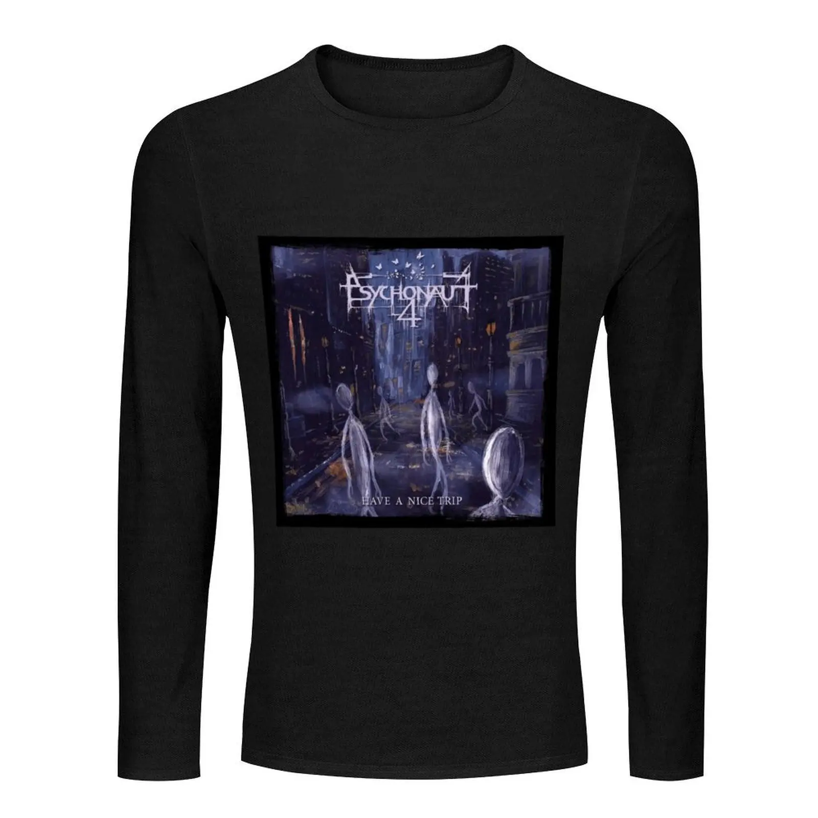 رائد النفسي 4 الأسود معدن معدن هدية وحشي الموت المعادن طويلة تي شيرت الكورية موضة الجرافيك تي شيرت مخصص تي شيرت الرجال الملابس #2