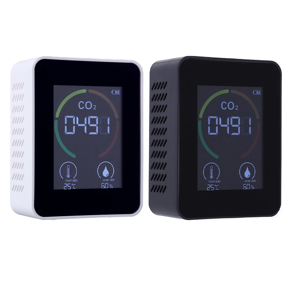 3 in 1 Digital Temperature Humidity Tester LCD Display Carbon Dioxide Detector Air Quality Monitor CO2 Sensor for Home Office