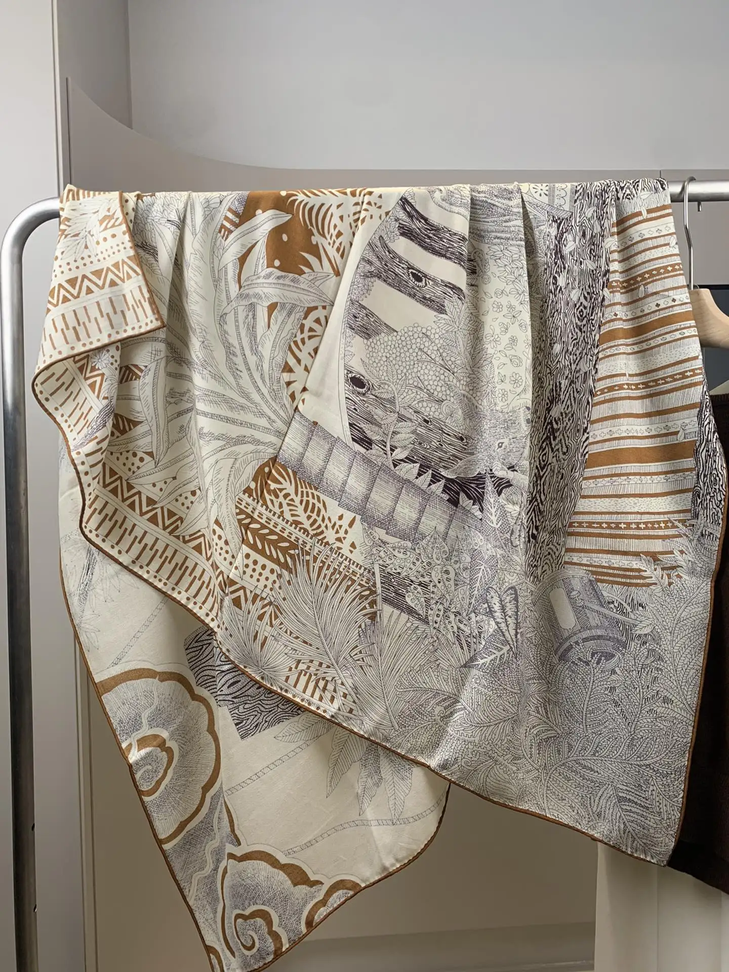 Large Square Silk Wool Scarf 135CM Hand Rolled Big Shawl Women Luxury Designer Pashmina Stole A Midsummer Night