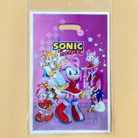 10/20/30pcs Sonic Gift Bags Party  Favor Pink Plastic Candy Bags Birthday Party Girls Loot Bag Kids Favors Gifts Surprise Decora