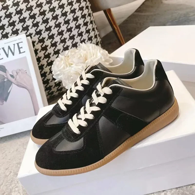 

Men's Genuine Leather Training Shoes 2026 New Spring Casual Flat Sneakers Agon Shoes Plain White Low-Tops