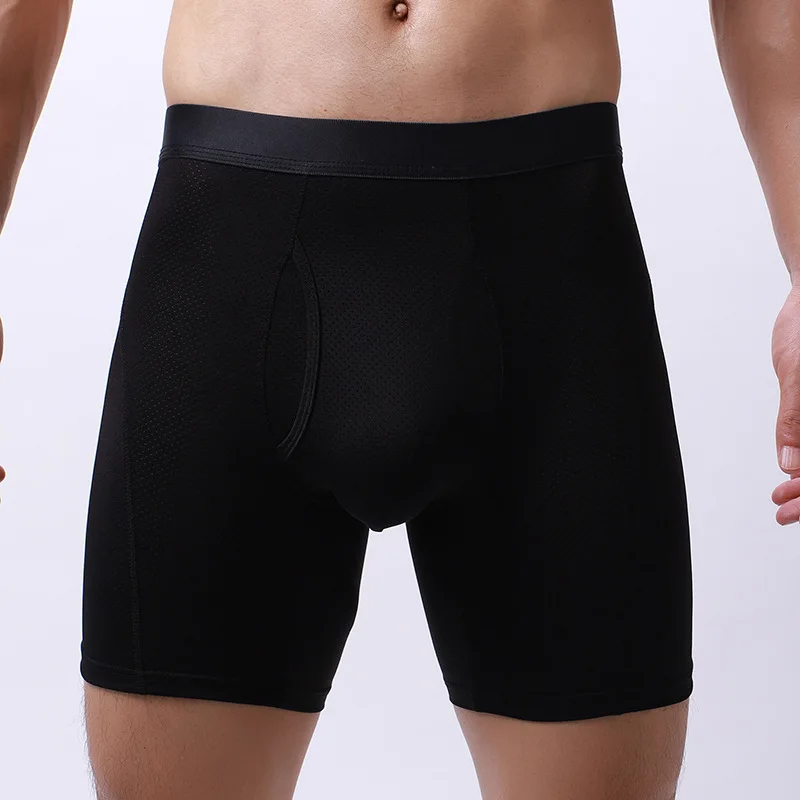 Herren Boxershorts Unterwäsche eur Größe sexy Höschen für Mann atmungsaktive Ausbuchtung Beutel Sport Langbein Unterhose Cueca Calzoncillos