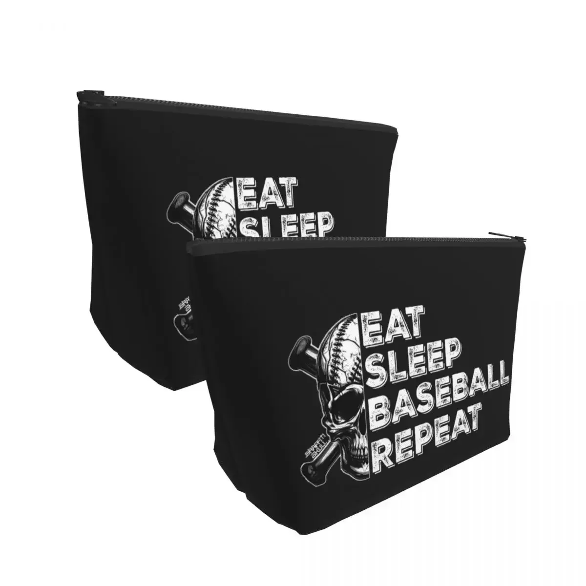 Eat Sleep Baseball Repeat Makeup Bag for Women Cosmetic Bags Travel Toiletry Storage Pouch Organizer Dopp Kit Box