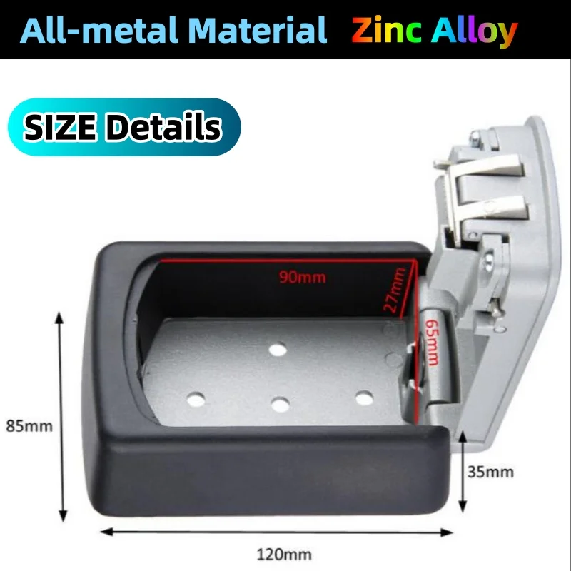 مفتاح حارس مفتاح اقفال الصناديق جميع المعادن 4 أرقام كلمة المرور مفتاح صندوق تخزين إدارة مكافحة سرقة الحائط مساحة كبيرة شحذ صندوق الأمان #4