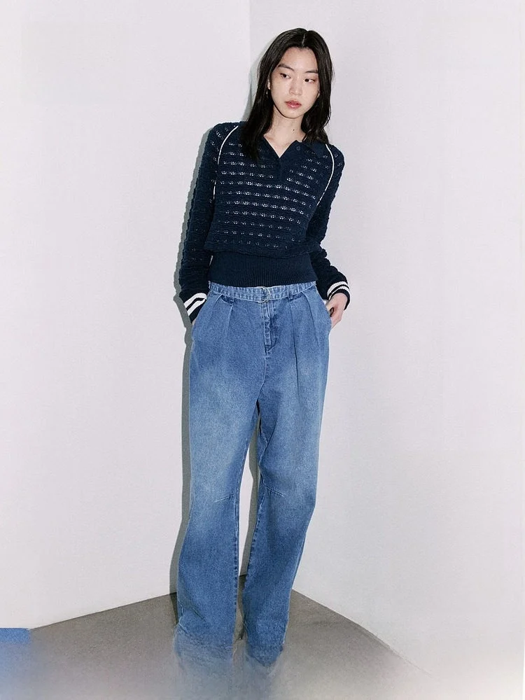 

Женские прямые джинсы H&M, весна 2026, повседневные, хлопковые, с узором, модель «морковки», модные брюки для женщин