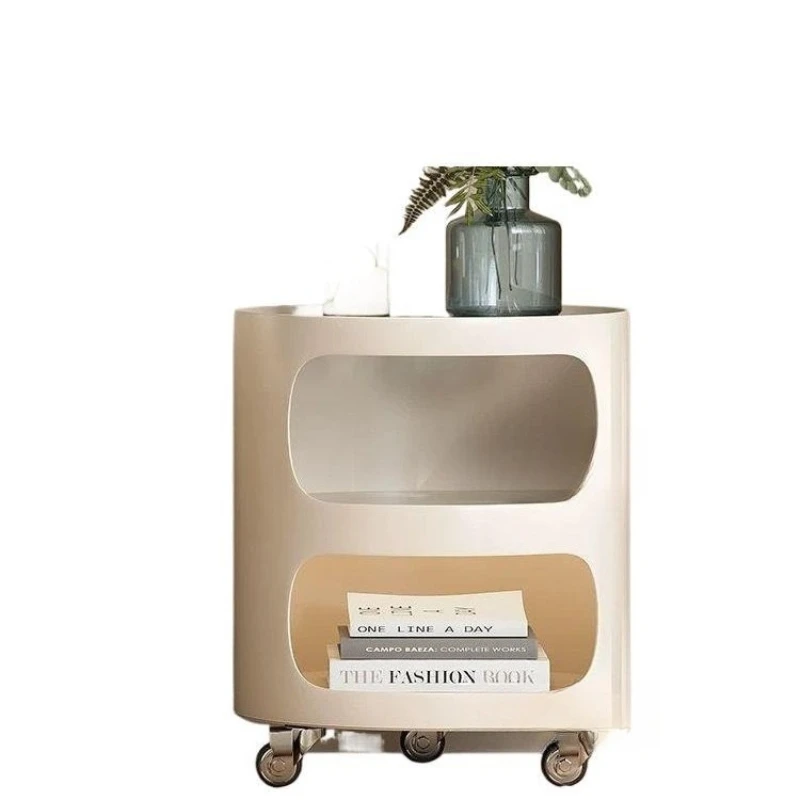 

Cream light luxury living room sofa mobile side cabinet household modern simple bedroom bedside coffee table trolley rack