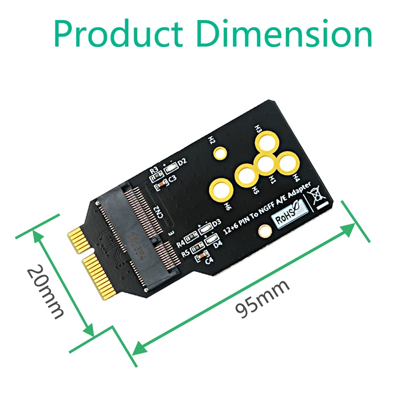 AX200/201/210 WIFI6 Module to 12+6 Pin Adapter Board Support 2230 M.2 Key A/E Module Replacing BCM94360CS2 BCM943224PCIEBT2 Card