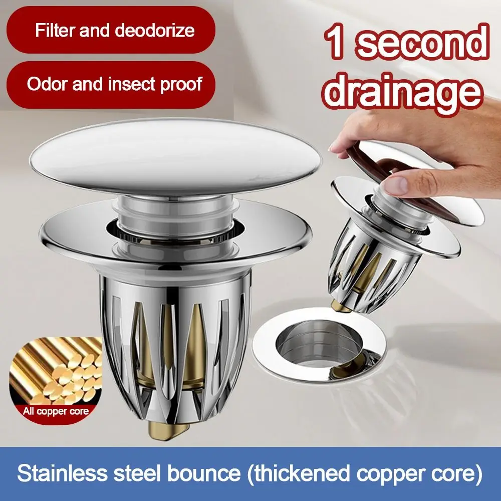 

Copper Core Floor Drain Filter Mesh Anti-clog Sealing Cover Pop Up Drain Filter Multifunctional Shower Leak Net