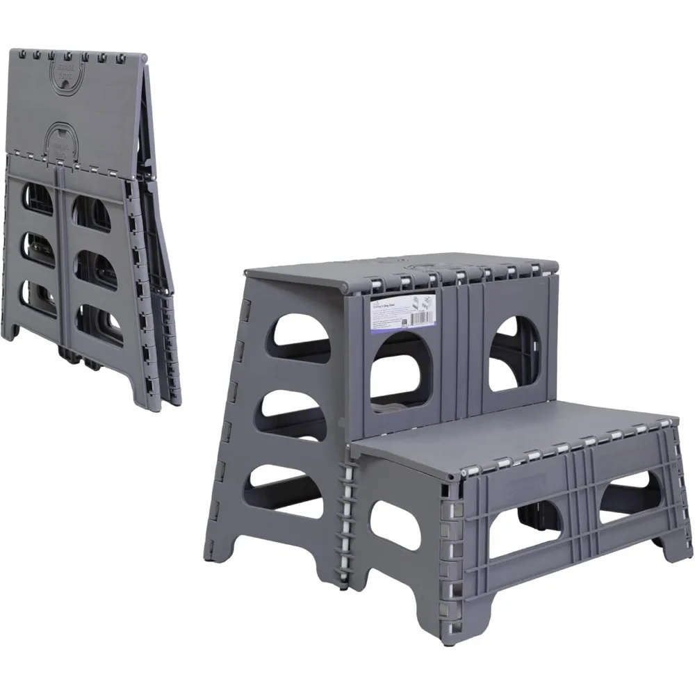 

Step Stool，Folding 2 Step Stool for Adults, Kids, Toddlers - Collapsible & Foldable Step Ladder for Kitchen, Bathroom