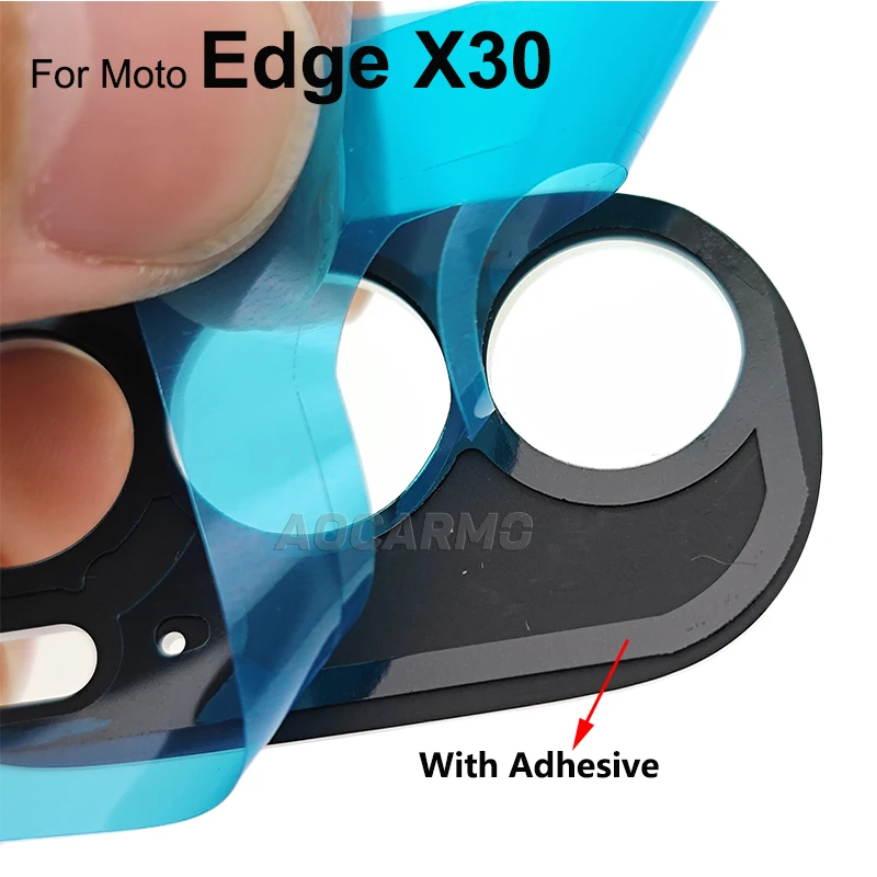 Aocarmo Back Rear Camera Glass Lens With Adhesive Replacement For Motorola Edge 30 Pro X30 Edge Plus 2022 Replacement XT2201-2