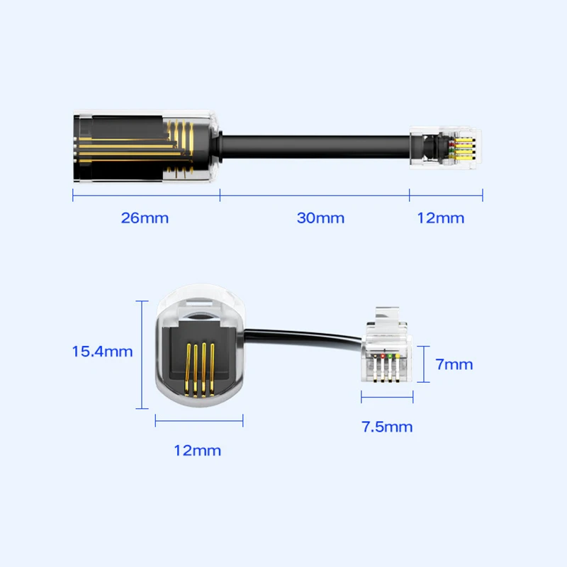 RJ9 4P4C Anti Wicklung Kabel Adapter Telefon Hörer Dreh Kopf Linie Festnetz Telefon Konvertieren Kabel Splitter Draht Organisieren Werkzeug – Detail 6