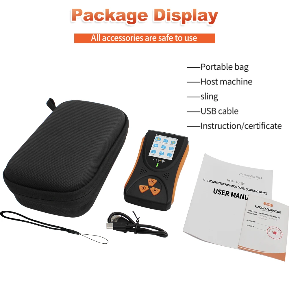 AIKESI HFS-10 Nuclear Radiation Detector Geiger Counter Monitor