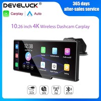 10.26 Inch Portable 4K Car DVR Wireless Carplay&Android Auto DVR And 1080P Rear Camera Voice Control GPS 5G BT FM Monitor AUX