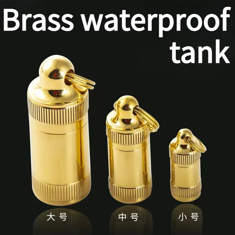 NEW Multi-purpose Brass Sealed Cabin Portable Brass Mini Medicine Box Outdoor Camping EDC Survival Waterproof Can