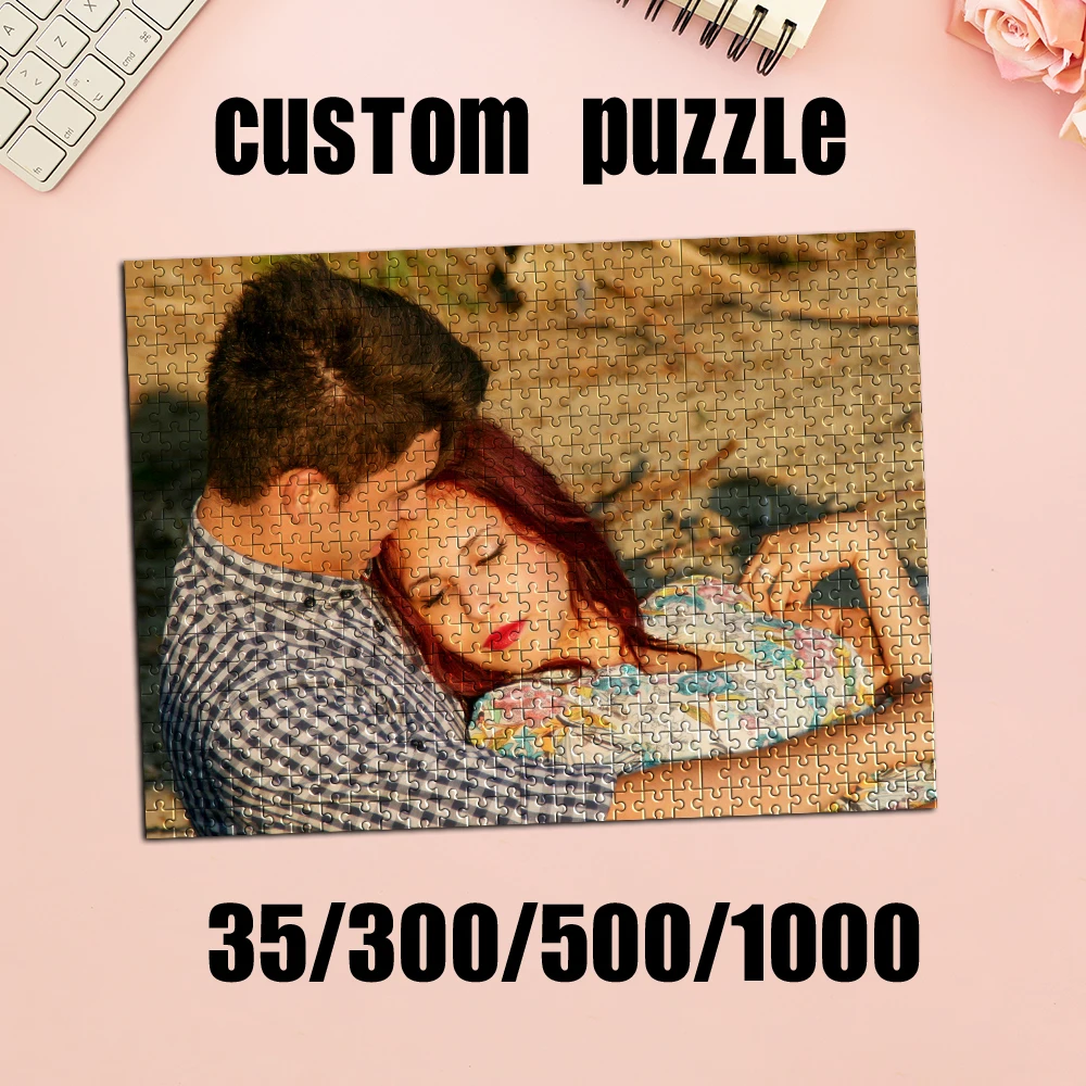 35/300/500/1000 Stück personalisiertes, individuelles Foto-Paar-Puzzle, individuelles DIY-Puzzle, Fotoporträt, handgefertigtes Geburtstagsgeschenk, einzigartig