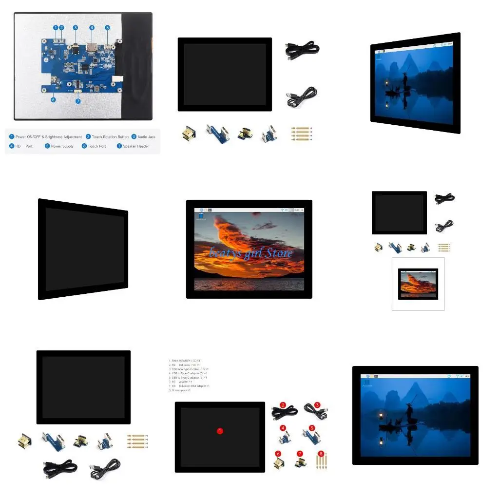

C7AB 9.7" Screen Wide LCD 8inches IPS Display Screen Panel Defaults Vertical Adjust 768×1024P