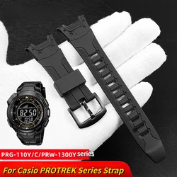 For Casio PROTREK Watch PRG-110Y PRG-110C PRW-1300Y PRW-1500Y PRG-130Y resin Sports strap 26mm Silicone watchband Accessories