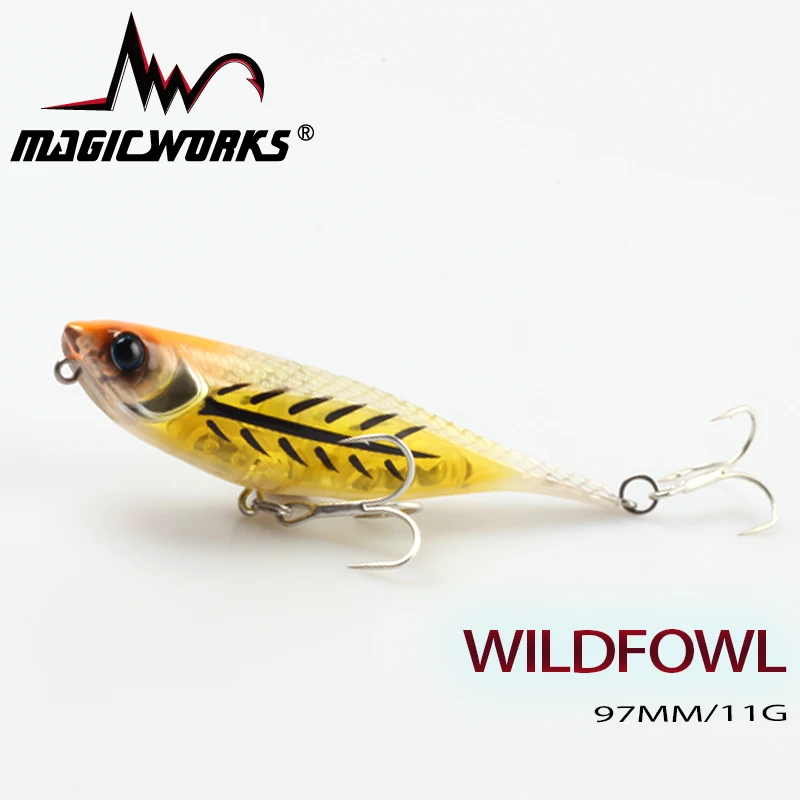 

MAGIC WORKS 97mm/11g Floating Pencil Lures Fishing Lure ABS Plastic Bait Artificial Hard Bait Fishing Tackle 8 Colors Top Water