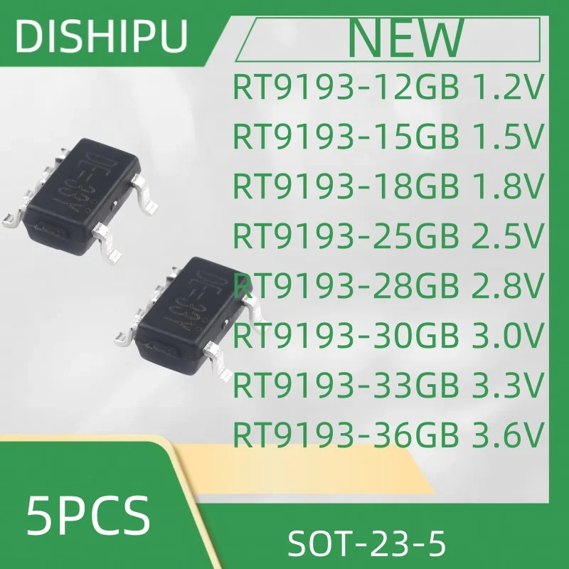 5PCS RT9193-12GB 1.2V RT9193-15GB 1.5V RT9193-18GB 1.8V RT9193-25GB 2.5V RT9193-28GB 2.8V RT9193-30GB 3.0V RT9193-33GB 3.3V RT91